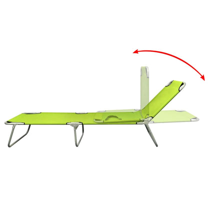vidaXL Sun Lounger | Apple Green | Polyester | One Size | Foldable | Sun Lounger