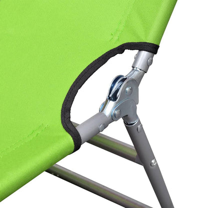 vidaXL Sun Lounger | Apple Green | Polyester | One Size | Foldable | Sun Lounger