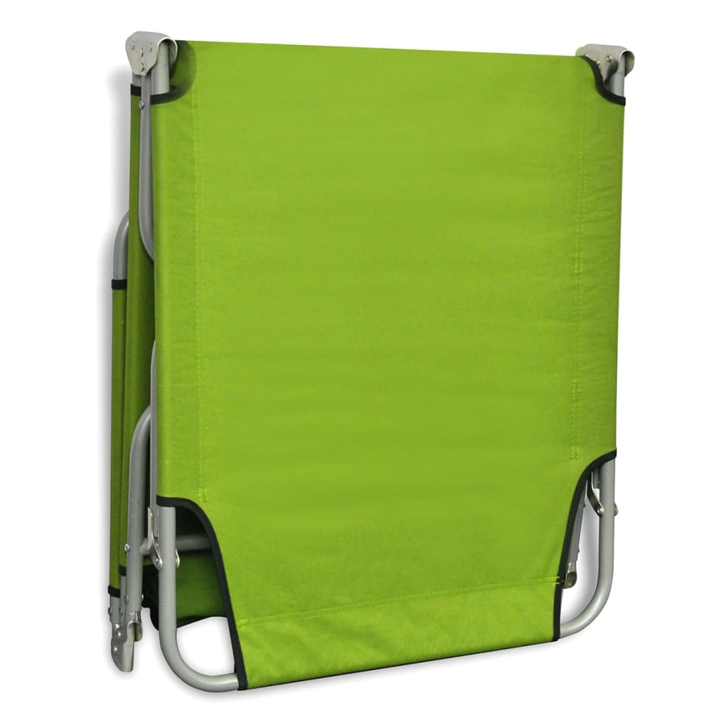 vidaXL Sun Lounger | Apple Green | Polyester | One Size | Foldable | Sun Lounger