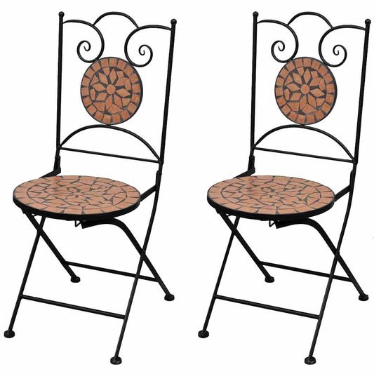 vidaXL Folding Chairs 2 pcs Ceramic Terracotta