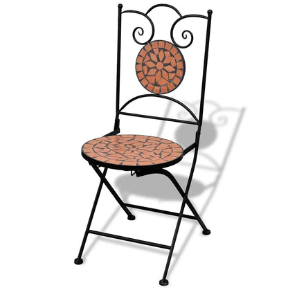 vidaXL Garden Chair | Set of 2 | Terracotta | Powder-coated iron, Ceramic
