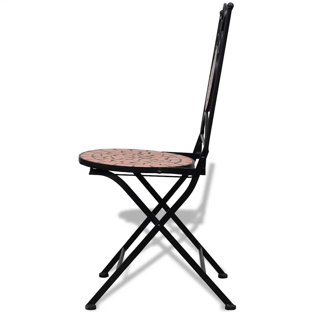 vidaXL Garden Chair | Set of 2 | Terracotta | Powder-coated iron, Ceramic