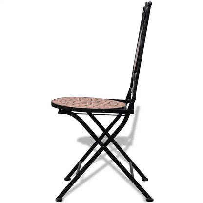 vidaXL Garden Chair | Set of 2 | Terracotta | Powder-coated iron, Ceramic