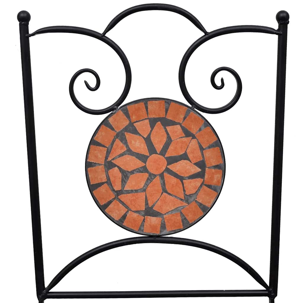 vidaXL Garden Chair | Set of 2 | Terracotta | Powder-coated iron, Ceramic