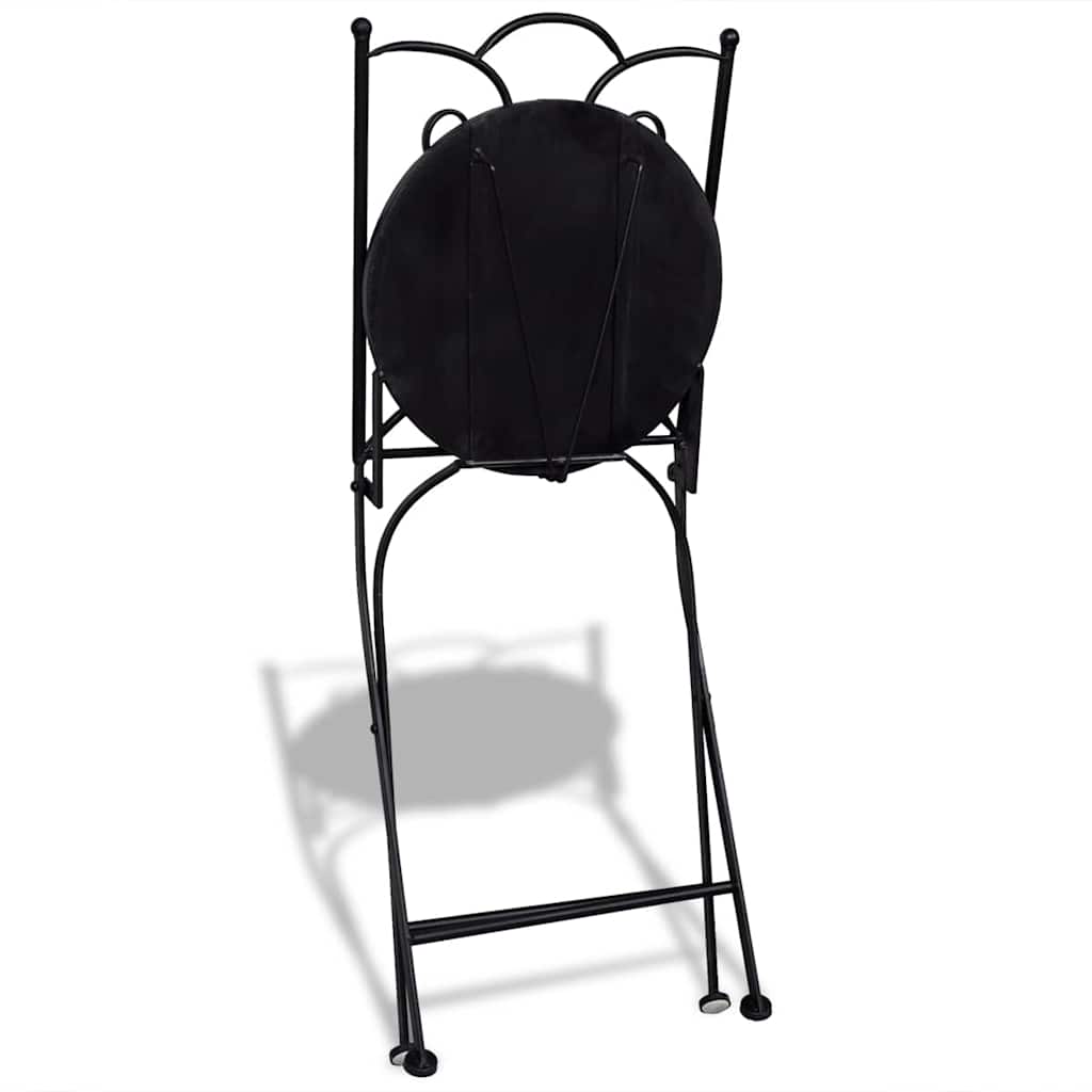 vidaXL Garden Chair | Set of 2 | Blue and White | Powder-coated iron and ceramic