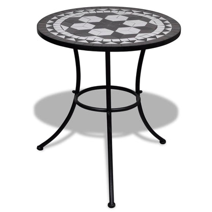 vidaXL Garden Table | Black and White | Tough Powder-coated Iron