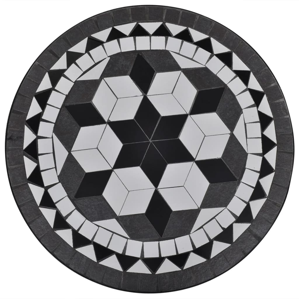 vidaXL Garden Table | Black and White | Tough Powder-coated Iron