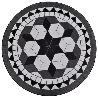 vidaXL Garden Table | Black and White | Tough Powder-coated Iron