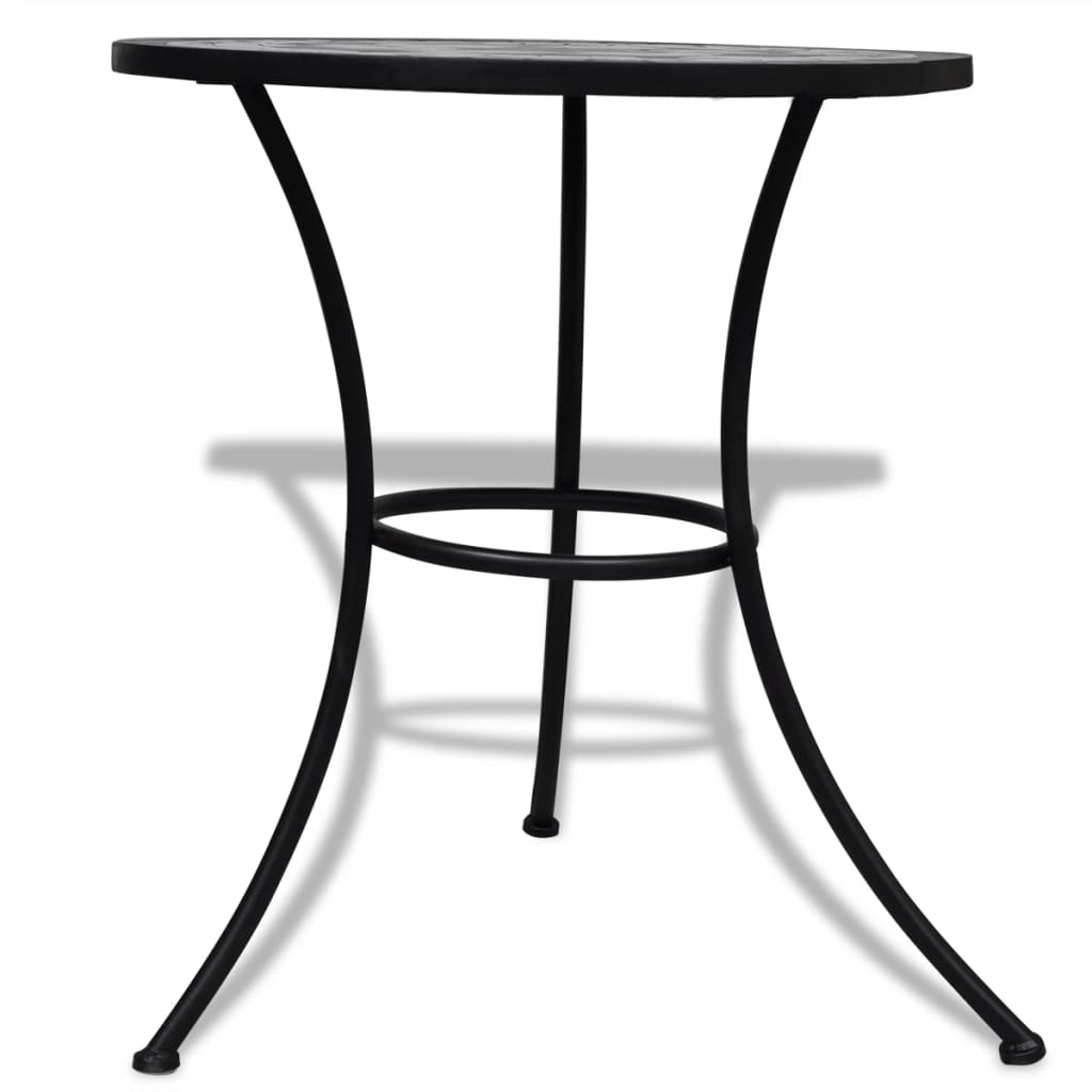 vidaXL Garden Table | Black and White | Tough Powder-coated Iron