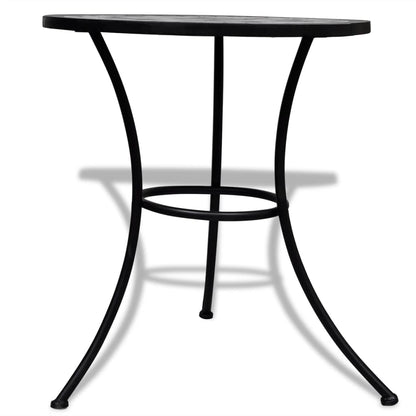 vidaXL Garden Table | Black and White | Tough Powder-coated Iron