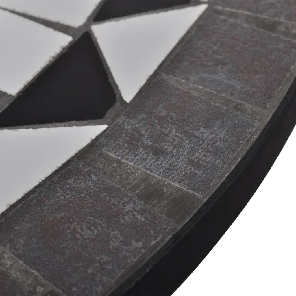 vidaXL Garden Table | Black and White | Tough Powder-coated Iron