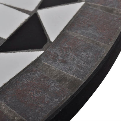 vidaXL Garden Table | Black and White | Tough Powder-coated Iron