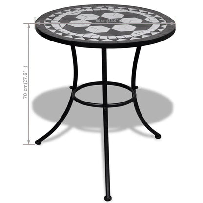 vidaXL Garden Table | Black and White | Tough Powder-coated Iron