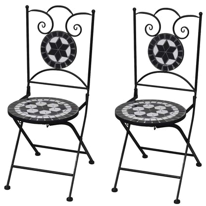 vidaXL Garden Chair | Set of 2 | Black and White