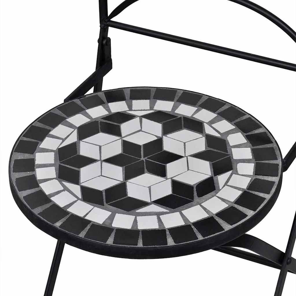 vidaXL Garden Chair | Set of 2 | Black and White