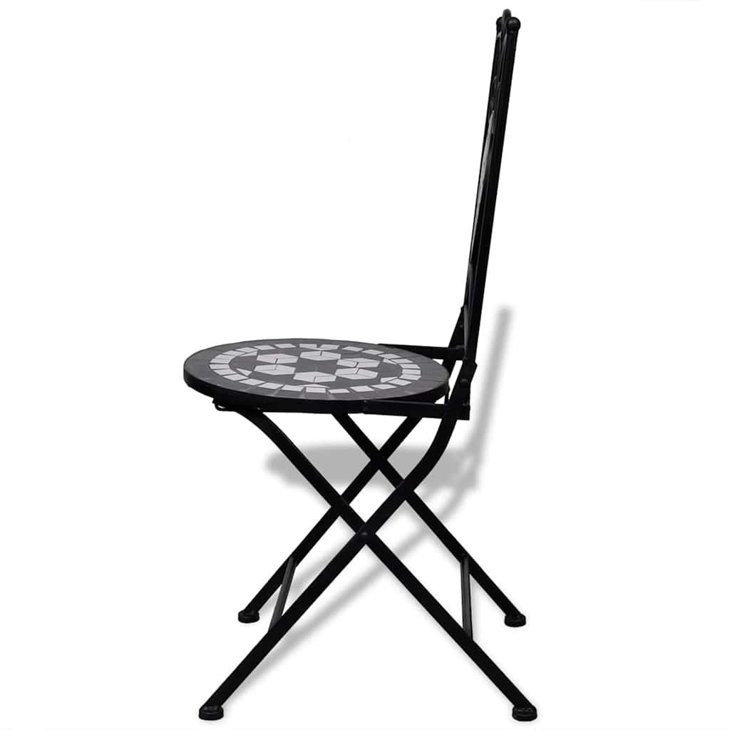 vidaXL Garden Chair | Set of 2 | Black and White