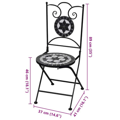 vidaXL Garden Chair | Set of 2 | Black and White