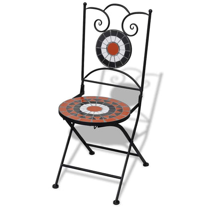 vidaXL Garden Chair | Set of 2 | Terracotta | Powder-coated iron | Foldable