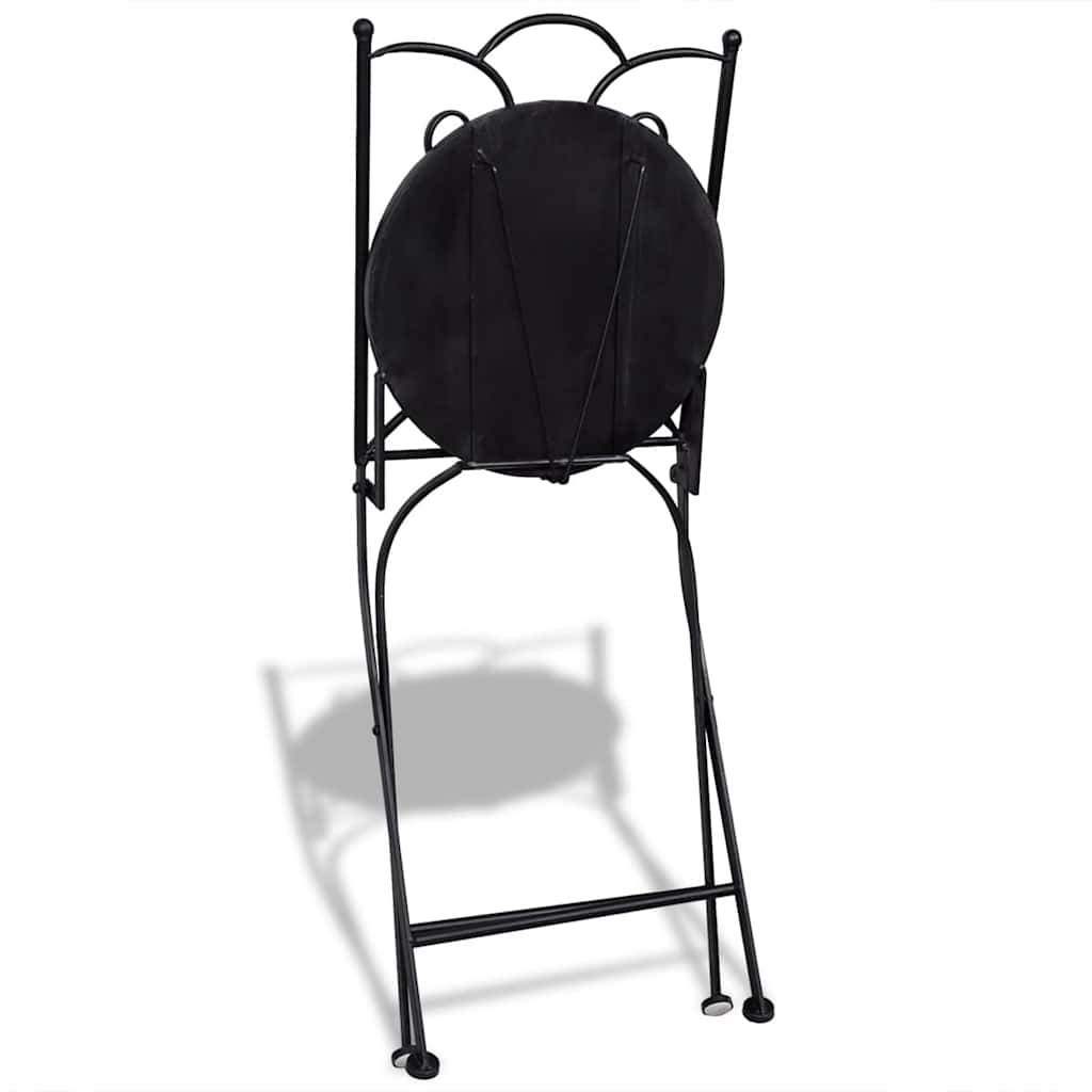 vidaXL Garden Chair | Set of 2 | Terracotta | Powder-coated iron | Foldable