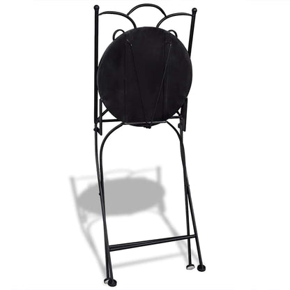 vidaXL Garden Chair | Set of 2 | Terracotta | Powder-coated iron | Foldable