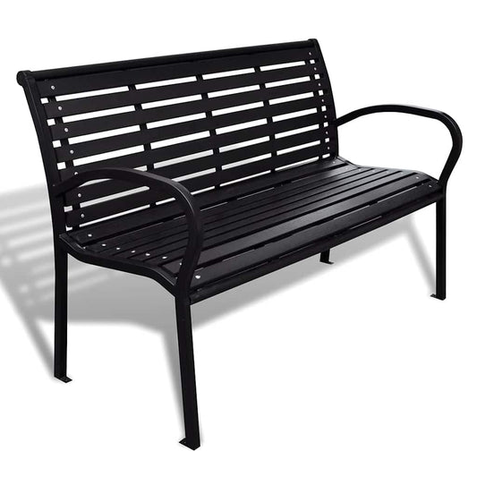 vidaXL Garden Bench | Black | Steel | 125 cm | Heavy Duty