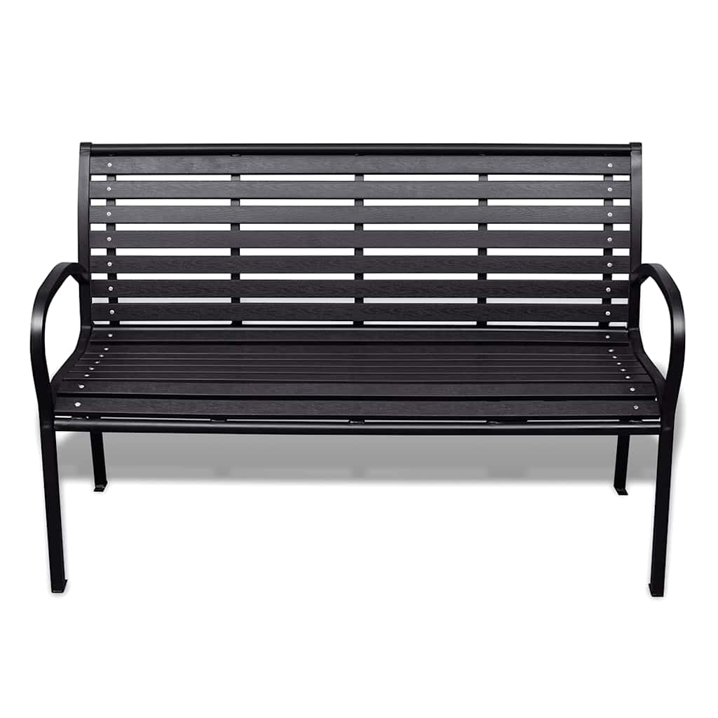 vidaXL Garden Bench | Black | Steel | 125 cm | Heavy Duty