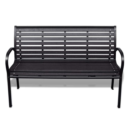 vidaXL Garden Bench | Black | Steel | 125 cm | Heavy Duty