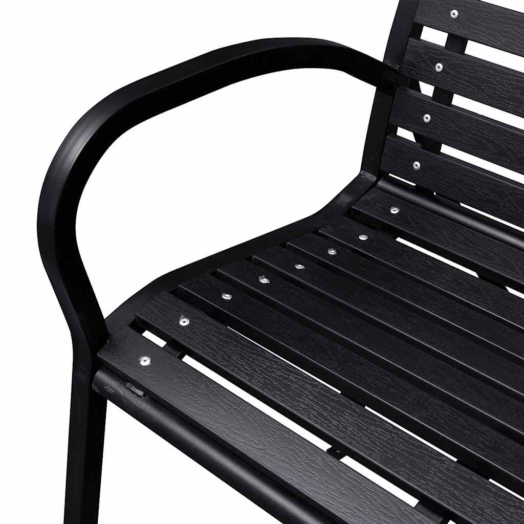 vidaXL Garden Bench | Black | Steel | 125 cm | Heavy Duty