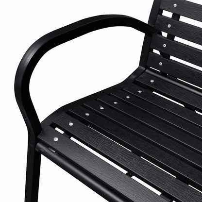 vidaXL Garden Bench | Black | Steel | 125 cm | Heavy Duty