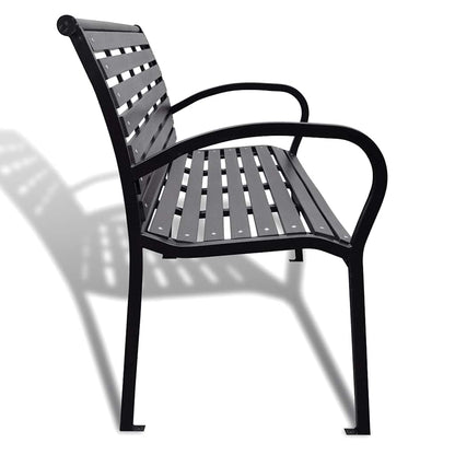vidaXL Garden Bench | Black | Steel | 125 cm | Heavy Duty