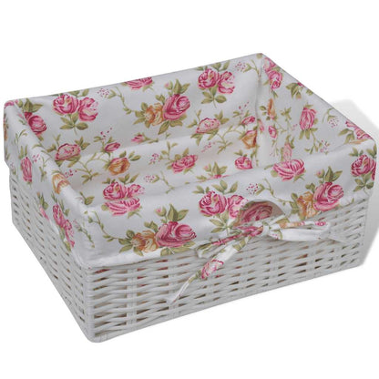 vidaXL Cabinet with 1 Drawer and 3 Baskets White Paulownia Wood