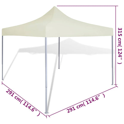 vidaXL Cream Foldable Tent 3 x 3 m