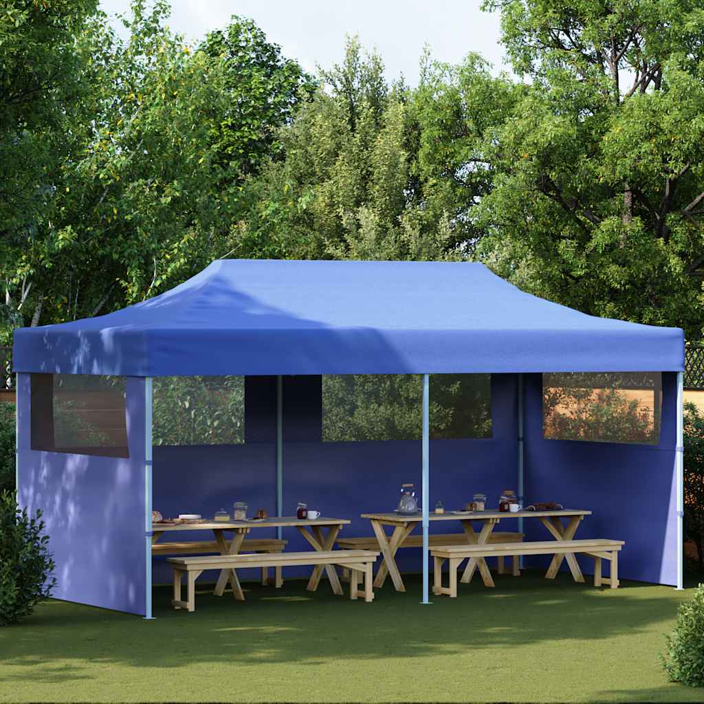 vidaXL Gazebo | Blue | Polyester, Steel | 3 x 6 m | Collapsible | Gazebo