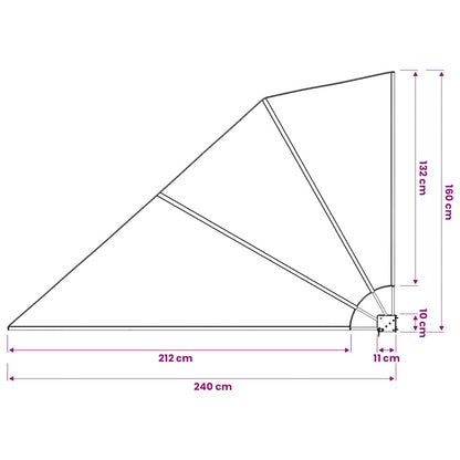 vidaXL Collapsible Balcony Side Awning Grey 160x240 cm