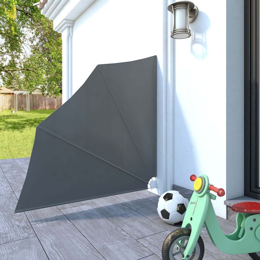 vidaXL Collapsible Balcony Side Awning Grey 140x140 cm