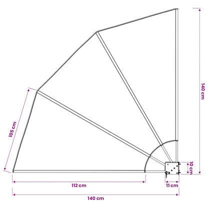 vidaXL Collapsible Balcony Side Awning Grey 140x140 cm
