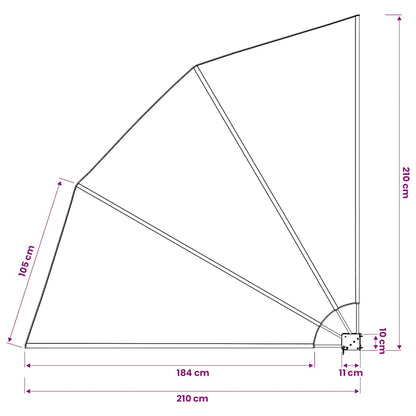 vidaXL Collapsible Balcony Side Awning Cream 210x210 cm