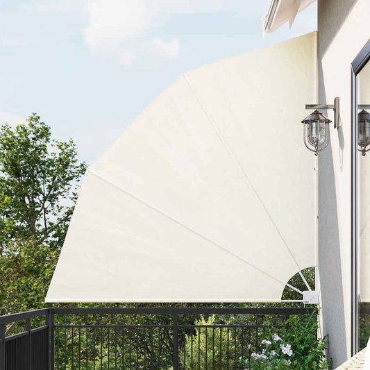 vidaXL Collapsible Balcony Side Awning Cream 210x210 cm