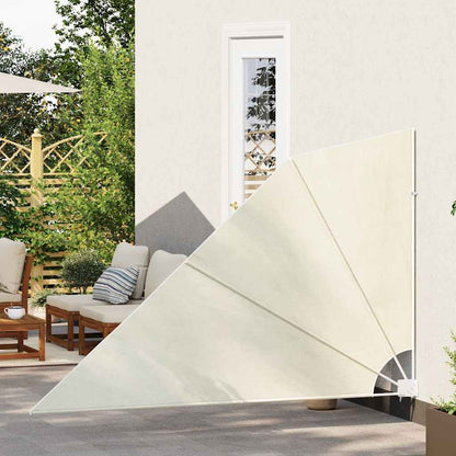 vidaXL Collapsible Balcony Side Awning Cream 160x240 cm