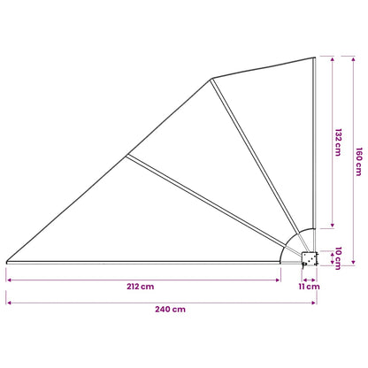 vidaXL Collapsible Balcony Side Awning Cream 160x240 cm