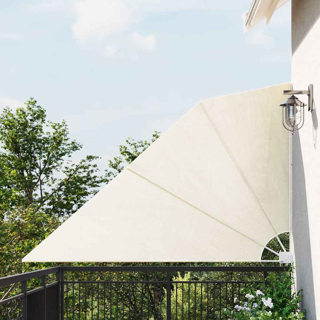 vidaXL Collapsible Balcony Side Awning Cream 160x240 cm
