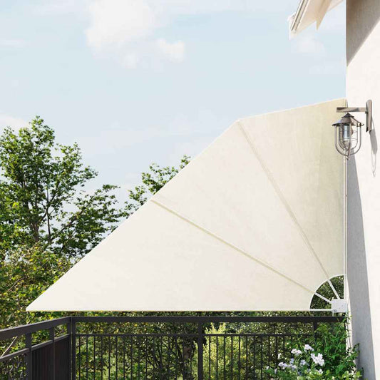 vidaXL Collapsible Balcony Side Awning Cream 160x240 cm