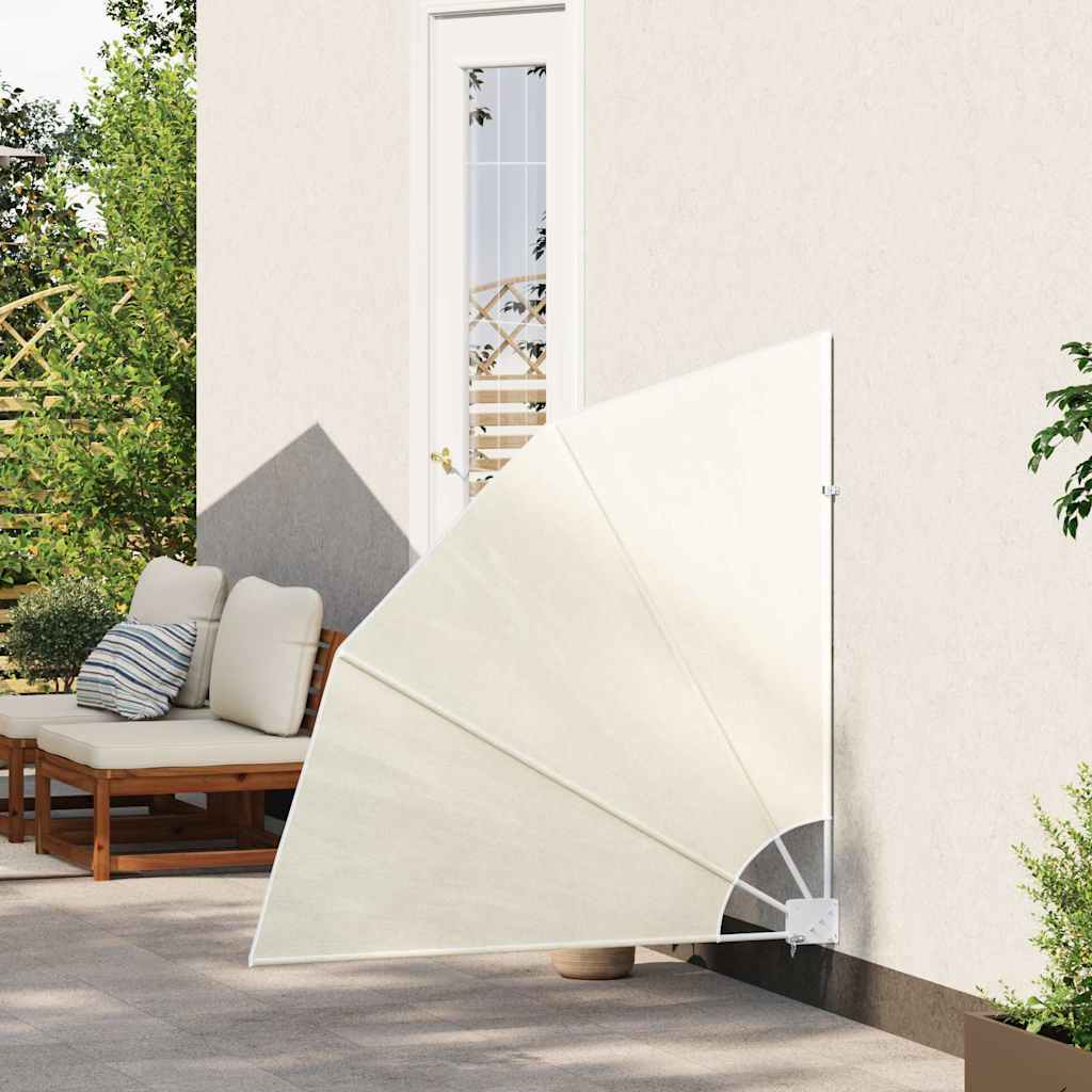 41578 vidaXL Collapsible Balcony Side Awning Cream 140x140 cm
