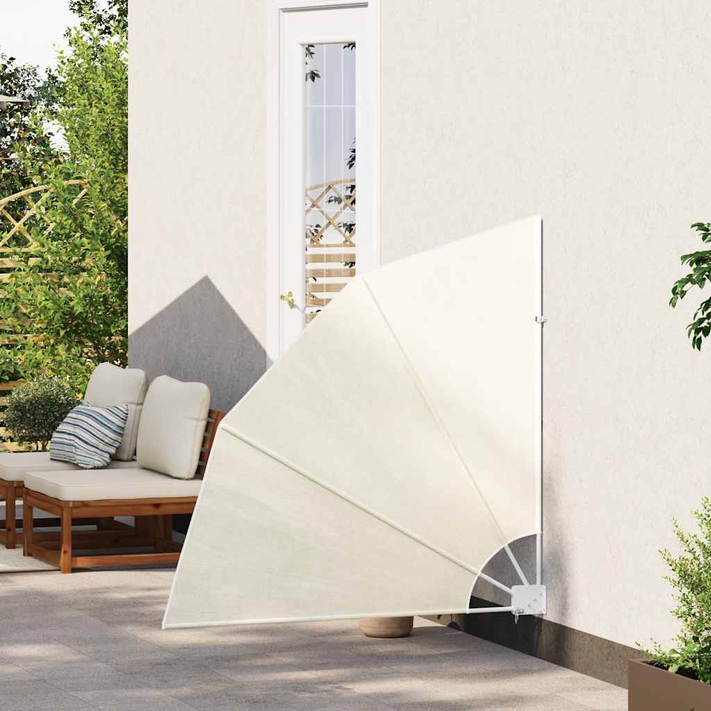 vidaXL Collapsible Balcony Side Awning Cream 140x140 cm
