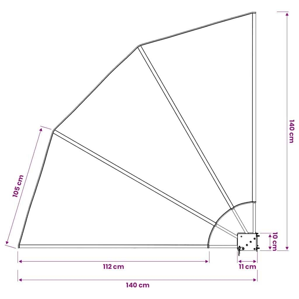 vidaXL Collapsible Balcony Side Awning Cream 140x140 cm