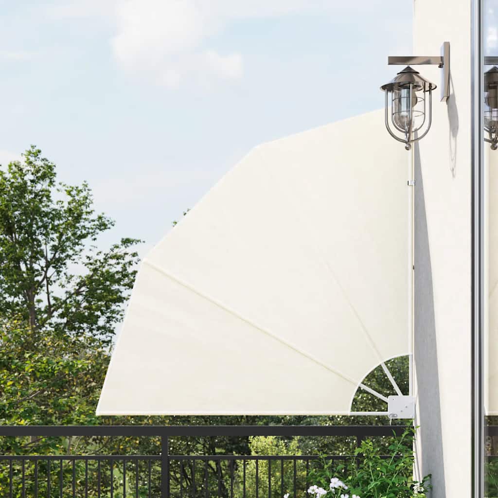 vidaXL Collapsible Balcony Side Awning Cream 140x140 cm