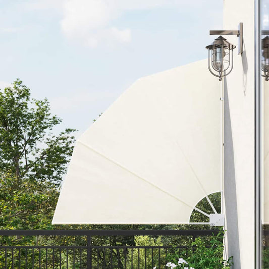 vidaXL Collapsible Balcony Side Awning Cream 140x140 cm