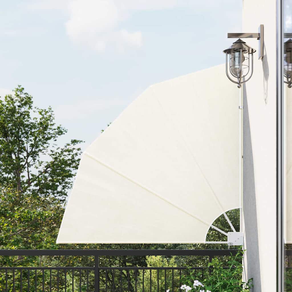 41578 vidaXL Collapsible Balcony Side Awning Cream 140x140 cm