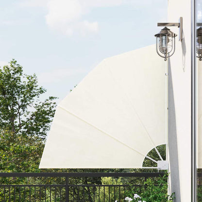 41578 vidaXL Collapsible Balcony Side Awning Cream 140x140 cm