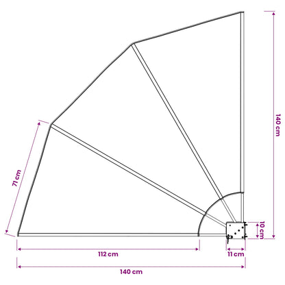 41578 vidaXL Collapsible Balcony Side Awning Cream 140x140 cm